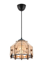Opviq Jutta Jute Lámpara de Madera y Yute Color Camello